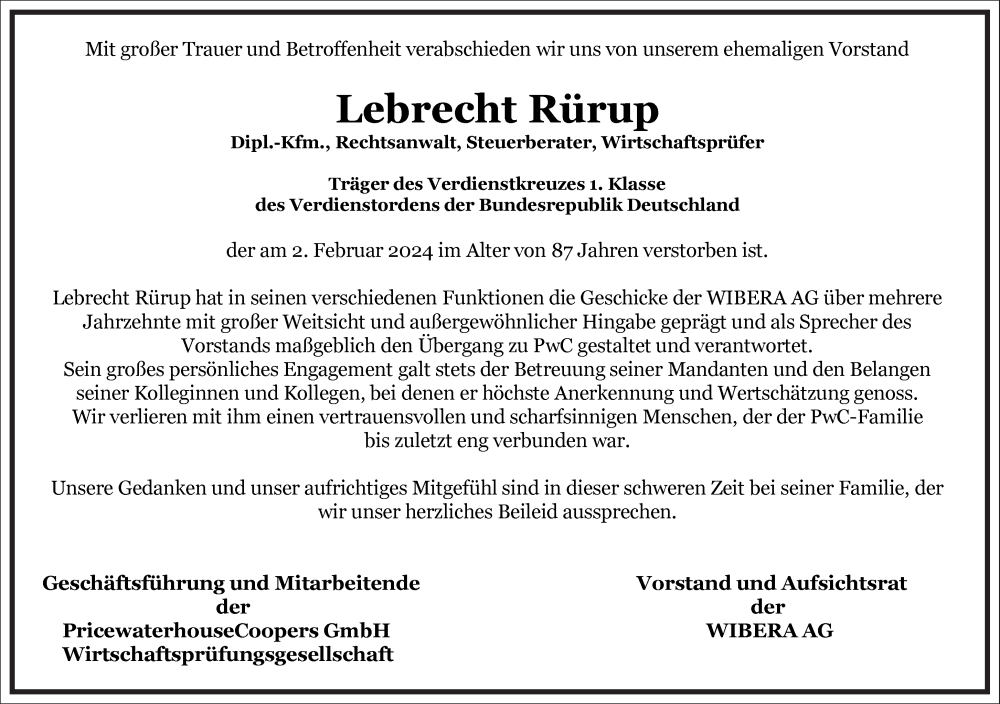  Traueranzeige für Lebrecht Rürup vom 10.02.2024 aus Frankfurter Allgemeine Zeitung