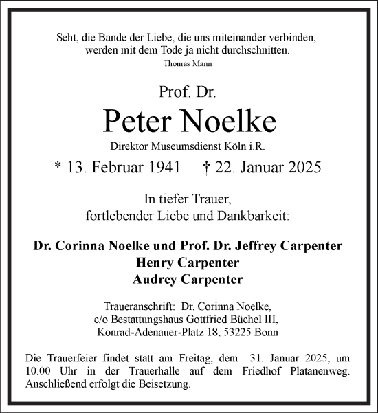 Traueranzeige von Peter Noelke von Frankfurter Allgemeine Zeitung