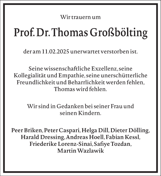 Traueranzeige von Thomas Großbölting von Frankfurter Allgemeine Zeitung