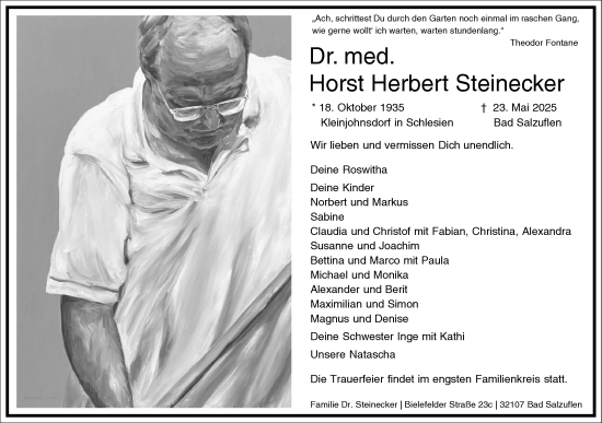 Traueranzeige von Horst Herbert Steinecker von Frankfurter Allgemeine Zeitung