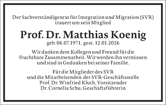 Traueranzeige von Matthias Koenig von Frankfurter Allgemeine Zeitung